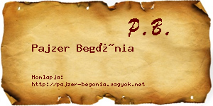 Pajzer Begónia névjegykártya